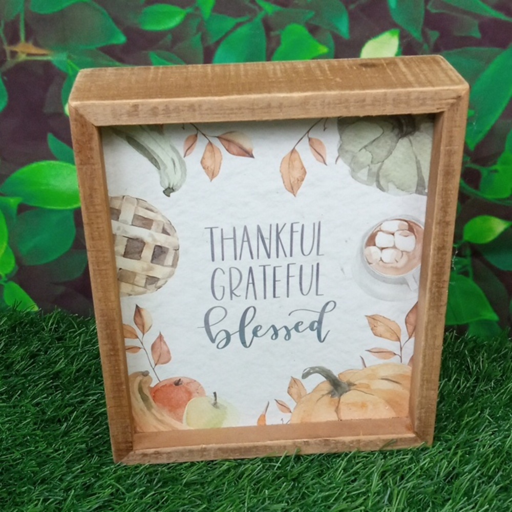 🍂 Three Girls & a Wish Grateful Box Sign